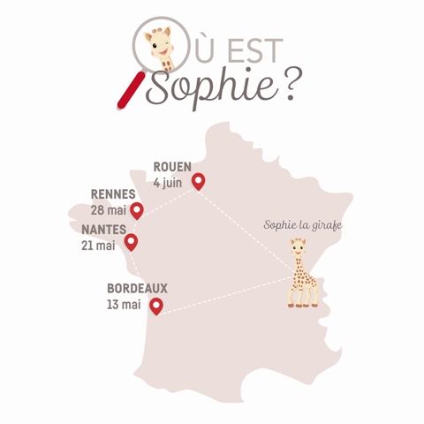 Où est Sophie la Girafe? Une découverte sensorielle de Bordeaux, Nantes, Rennes et Rouen
